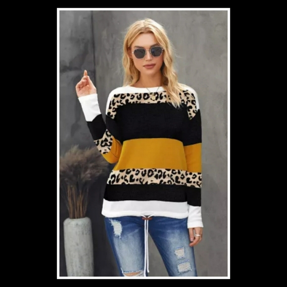 Sweaters - 🎉HP🎉🧡Orange Leopard Sweater🧡